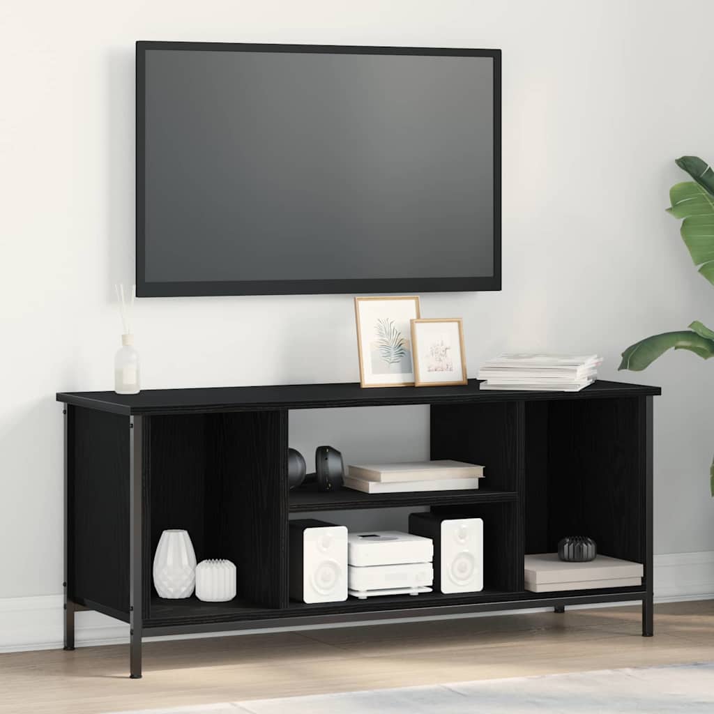 Tv-Skåp Svart Ek 102 X 35 X 45 Cm Konstruerat Trä