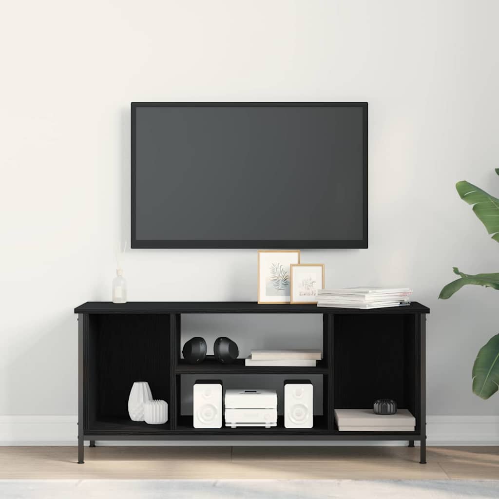 Tv-Skåp Svart Ek 102 X 35 X 45 Cm Konstruerat Trä