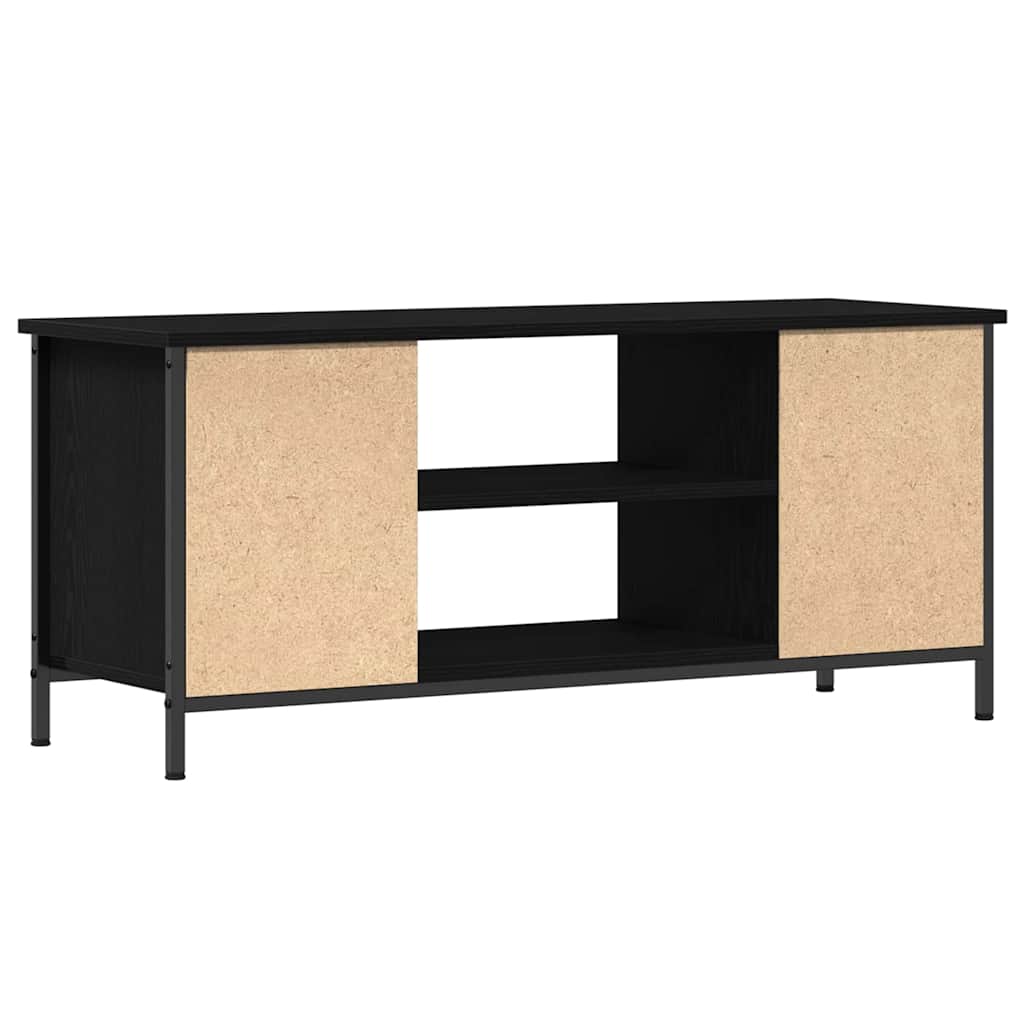 Tv-Skåp Svart Ek 102 X 35 X 45 Cm Konstruerat Trä