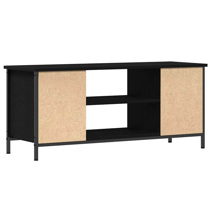 Tv-Skåp Svart Ek 102 X 35 X 45 Cm Konstruerat Trä
