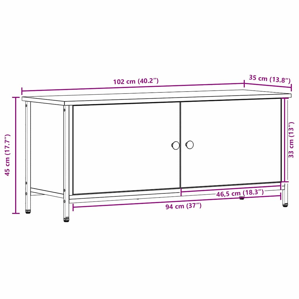 Tv-Skåp Gammalt Trä 100 X 35 X 45 Cm Konstruerat Trä