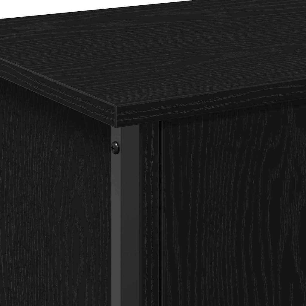 Tv-Skåp Svart Ek 100 X 35 X 45 Cm Konstruerat Trä