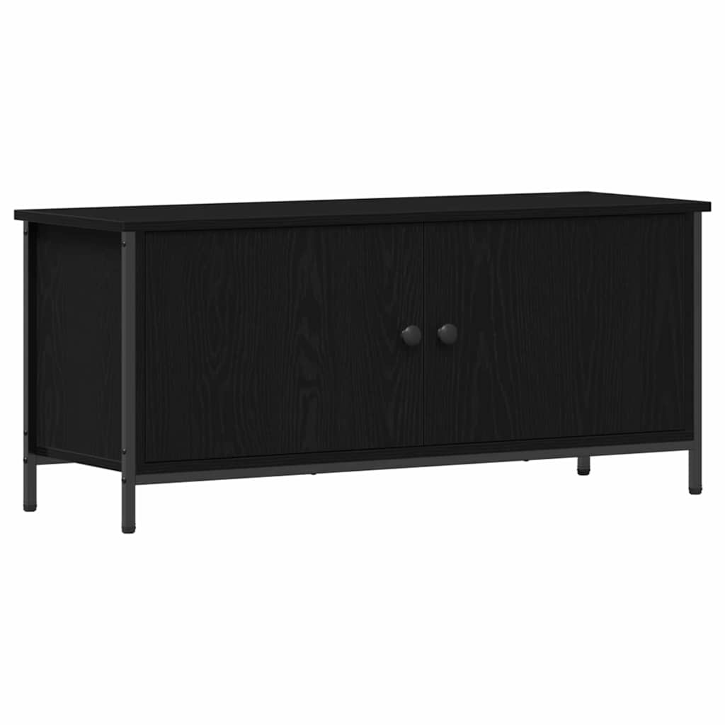 Tv-Skåp Svart Ek 100 X 35 X 45 Cm Konstruerat Trä