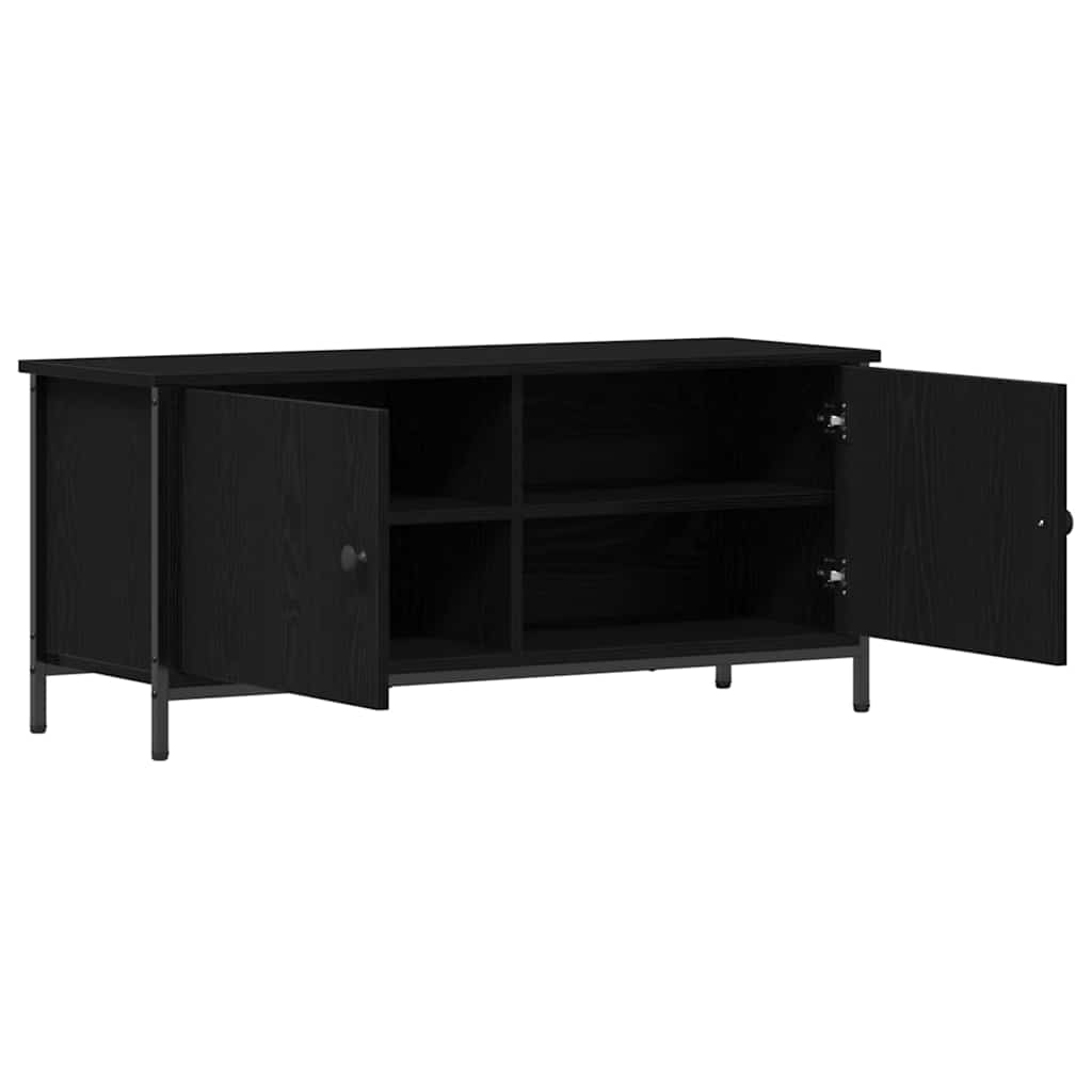 Tv-Skåp Svart Ek 100 X 35 X 45 Cm Konstruerat Trä
