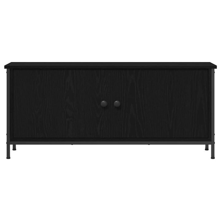 Tv-Skåp Svart Ek 100 X 35 X 45 Cm Konstruerat Trä