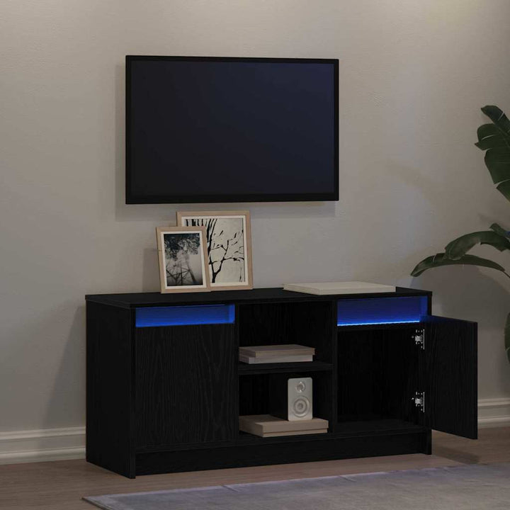 Tv Enheter Svart 100 X 34 X 50 Cm Konstruerat Trä
