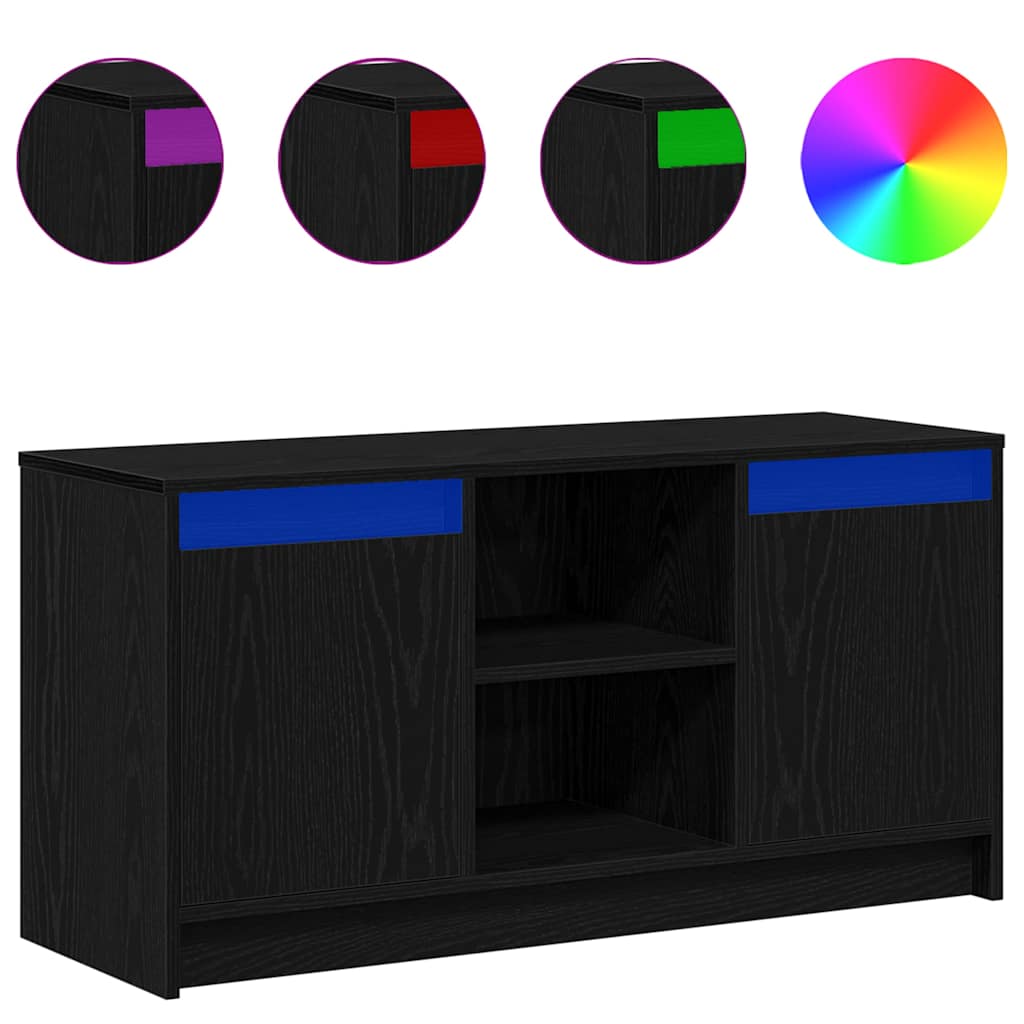 Tv Enheter Svart 100 X 34 X 50 Cm Konstruerat Trä