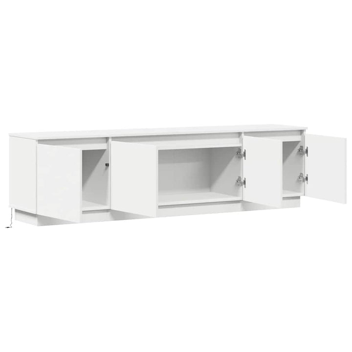 Tv-Skåp Med Led Vit 180 X 38 X 49 Cm Konstruerat Trä