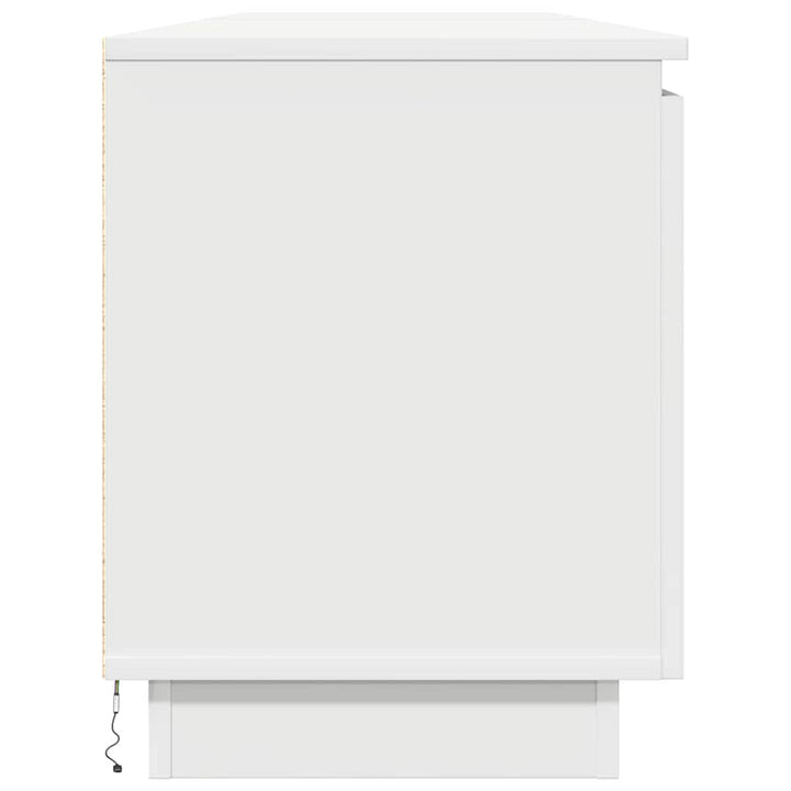 Tv-Skåp Med Led Vit 180 X 38 X 49 Cm Konstruerat Trä