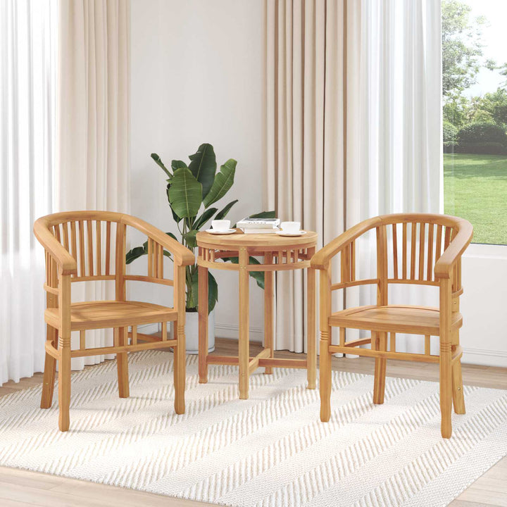 Stol 2 Pcs Brun 63 X 58 X 89 Cm Massivt Teakträ