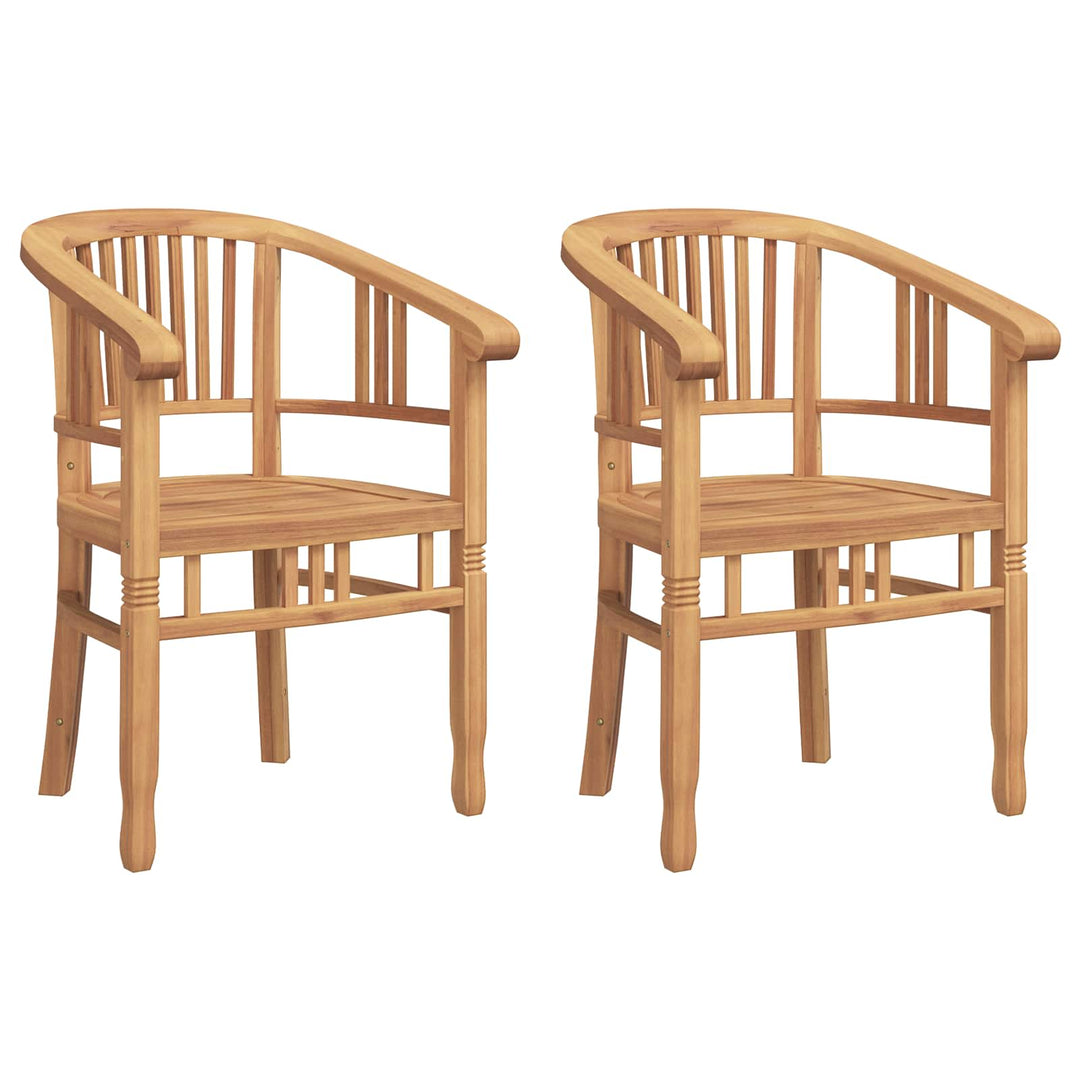 Stol 2 Pcs Brun 63 X 58 X 89 Cm Massivt Teakträ