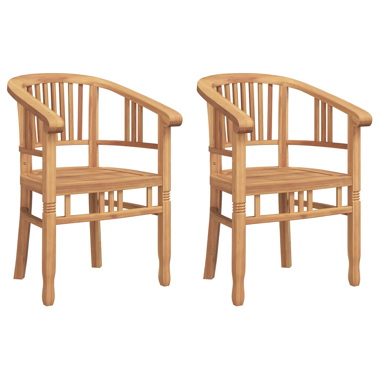 Stol 2 Pcs Brun 63 X 58 X 89 Cm Massivt Teakträ