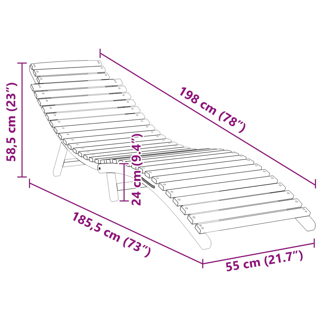 Solstol Brun 198 X 55 X 58,5 Cm Massivt Teakträ
