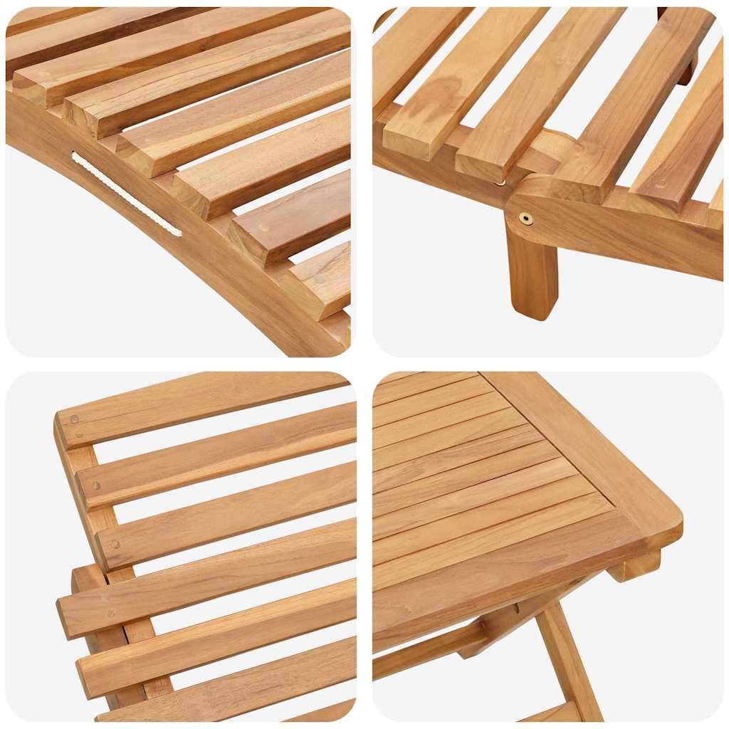 Solstol 2 Pcs Brun 198 X 55 X 58,5 Cm Massivt Teakträ