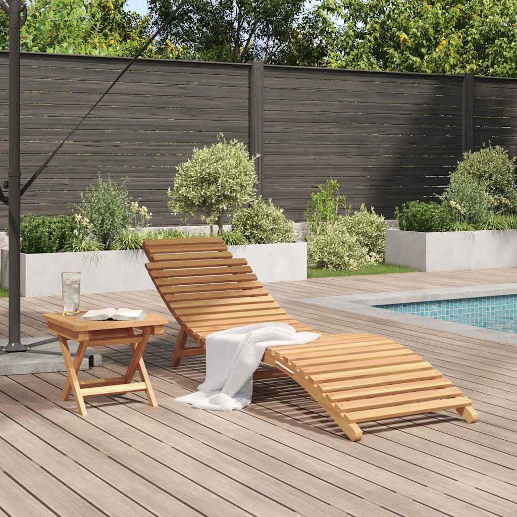 Solstol 2 Pcs Brun 198 X 55 X 58,5 Cm Massivt Teakträ