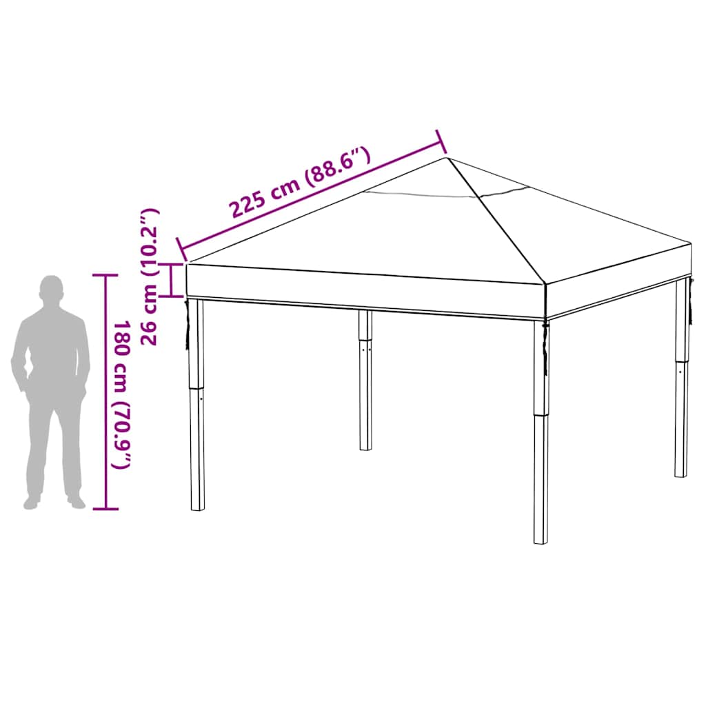 Gazebo Överdrag Ersättning 300 X 300 X 26 Cm Transparent Pvc
