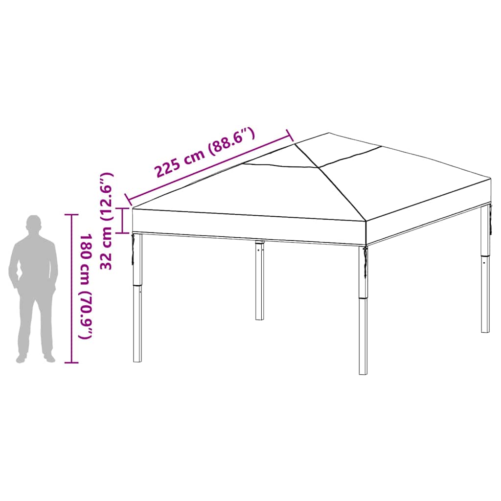 Gazebo Överdrag Ersättning Transparent 400 X 300 X 32 Cm Pvc
