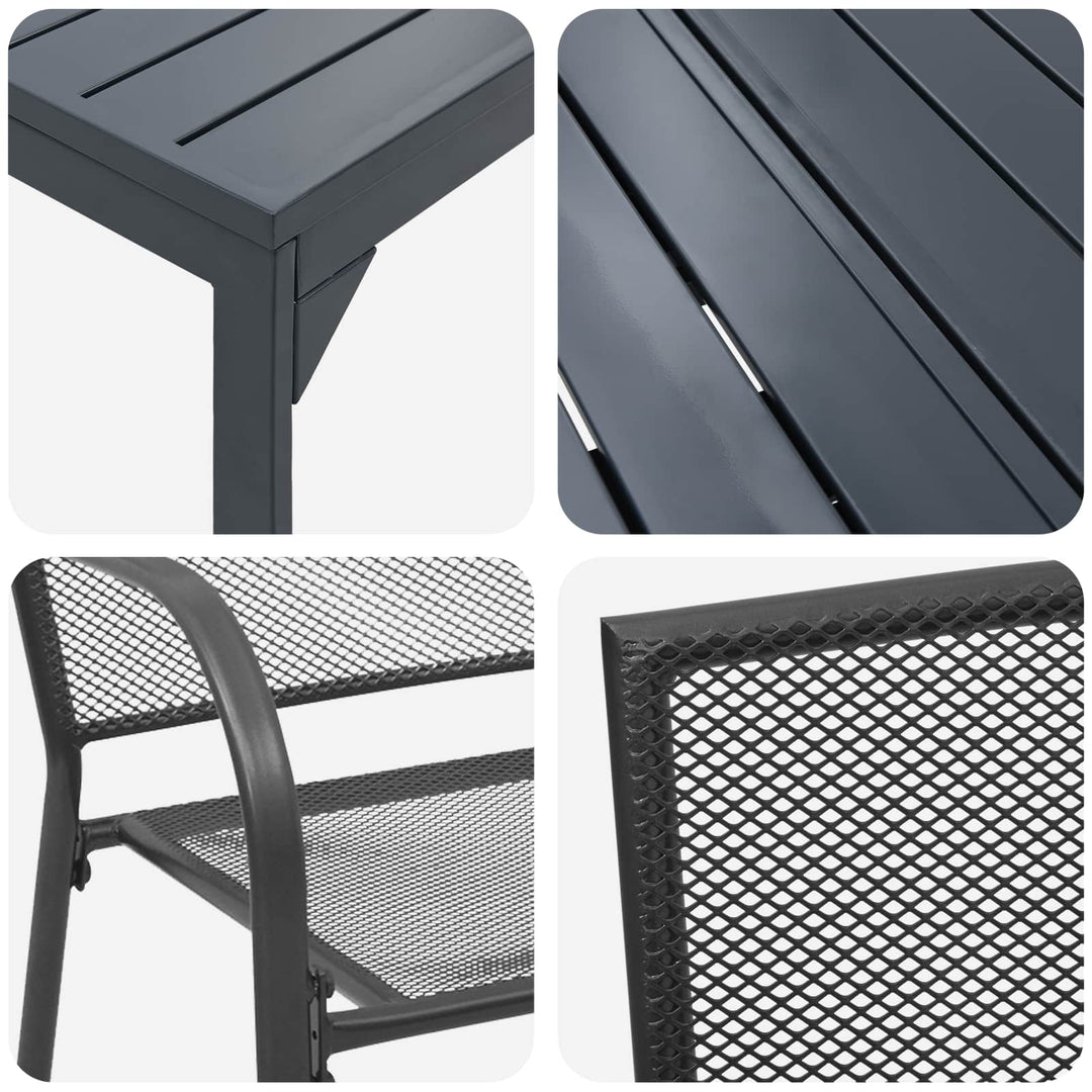 Trädgårdsmöbelset 9 Pcs Antracit Stål