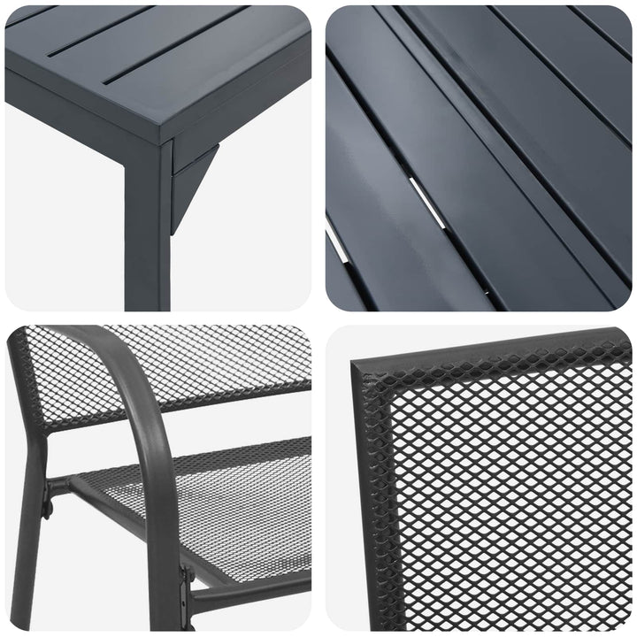 Trädgårdsmöbelset 9 Pcs Antracit Stål