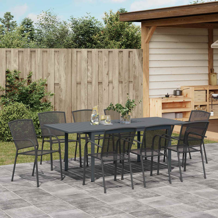 Trädgårdsmöbelset 9 Pcs Antracit Stål