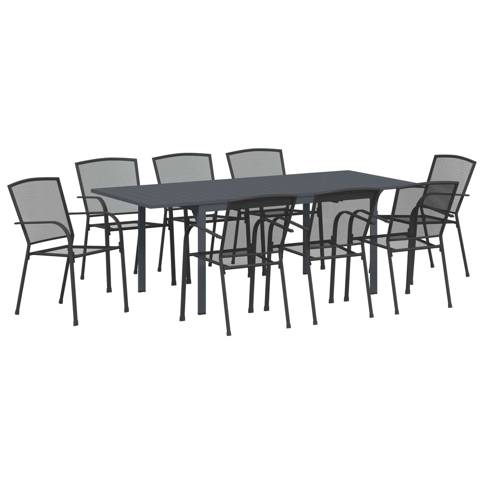 Trädgårdsmöbelset 9 Pcs Antracit Stål