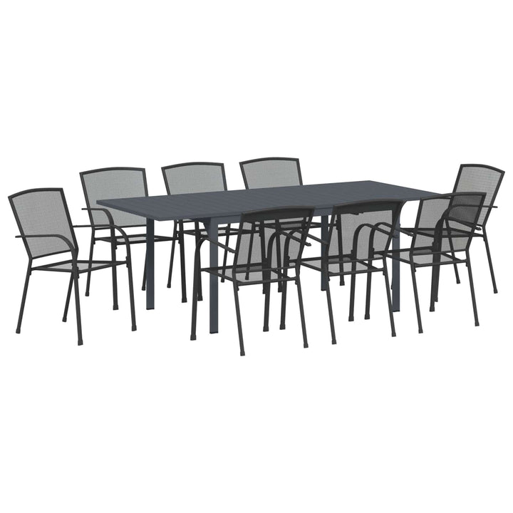 Trädgårdsmöbelset 9 Pcs Antracit Stål