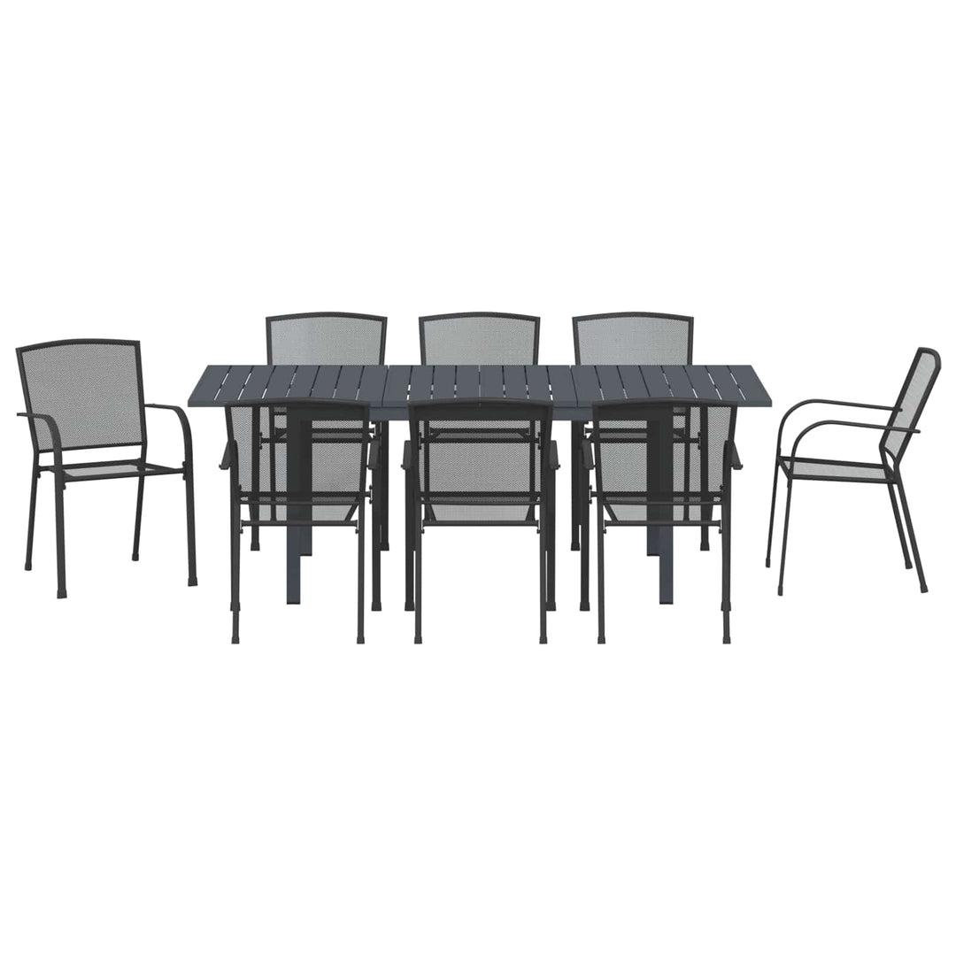 Trädgårdsmöbelset 9 Pcs Antracit Stål