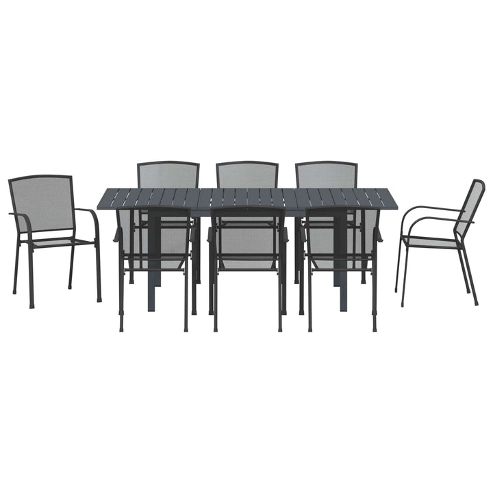 Trädgårdsmöbelset 9 Pcs Antracit Stål