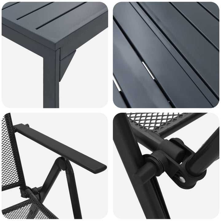 Trädgårdsmöbelset 9 Pcs Antracit Stål