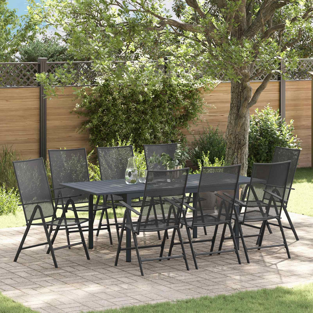 Trädgårdsmöbelset 9 Pcs Antracit Stål