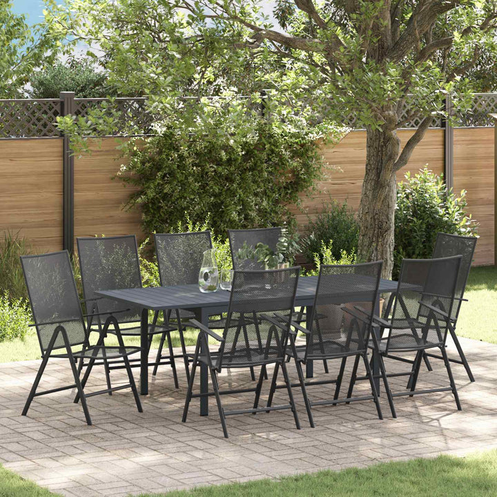 Trädgårdsmöbelset 9 Pcs Antracit Stål
