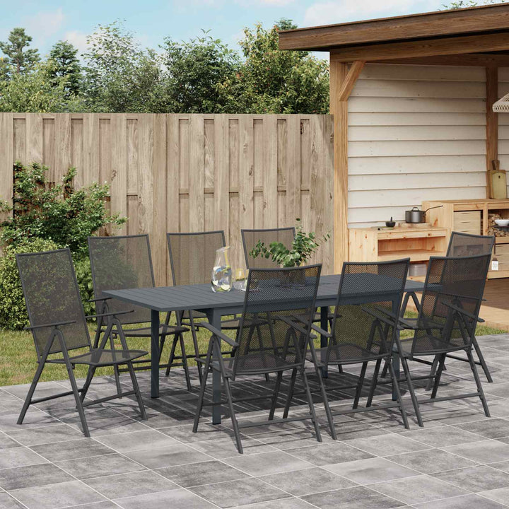 Trädgårdsmöbelset 9 Pcs Antracit Stål