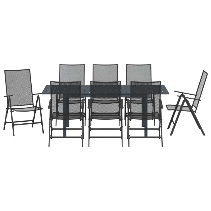 Trädgårdsmöbelset 9 Pcs Antracit Stål