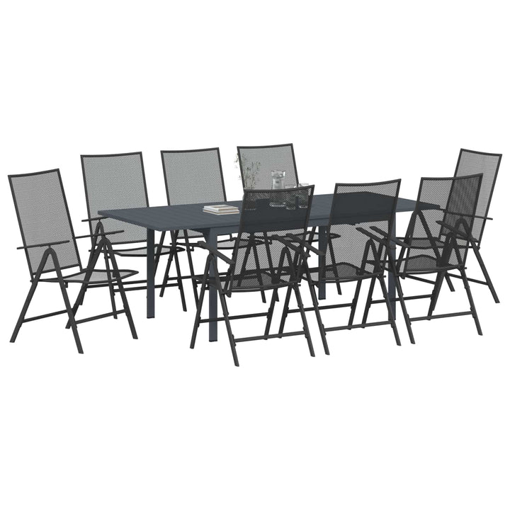 Trädgårdsmöbelset 9 Pcs Antracit Stål