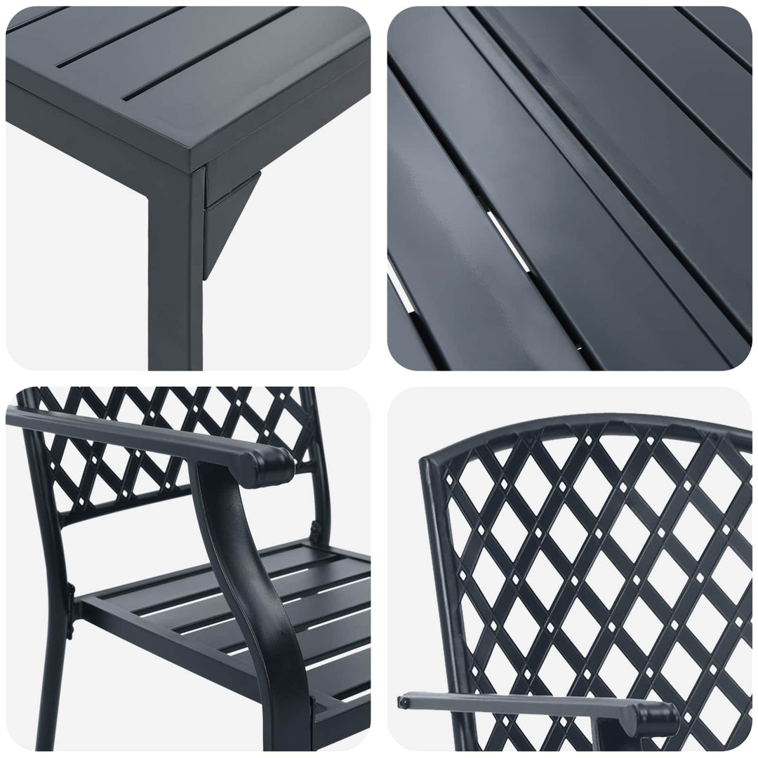 Trädgårdsmöbelset 9 Pcs Antracit Stål