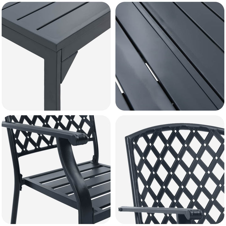 Trädgårdsmöbelset 9 Pcs Antracit Stål