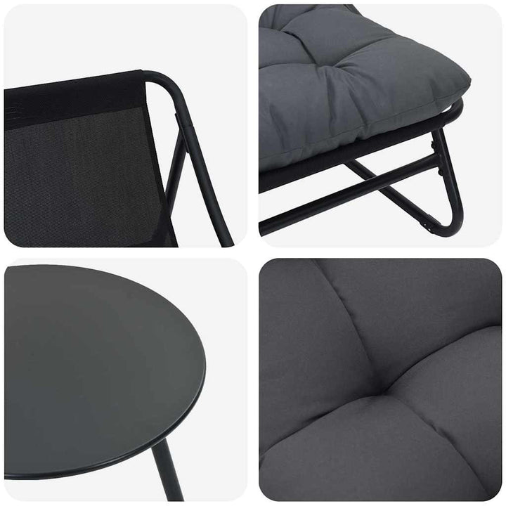Trädgårdsmöbelset 5 Pcs Svart Stål