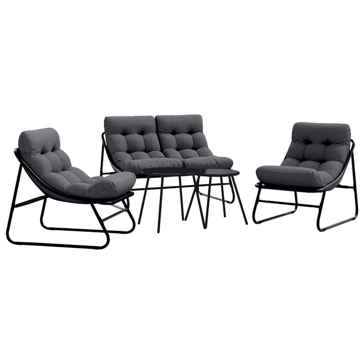 Trädgårdsmöbelset 5 Pcs Svart Stål