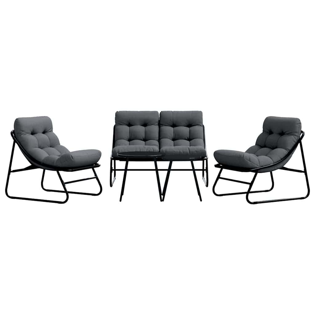 Trädgårdsmöbelset 5 Pcs Svart Stål