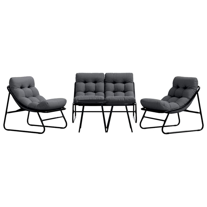 Trädgårdsmöbelset 5 Pcs Svart Stål