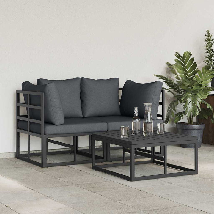 Trädgårdsoffset 3 Pcs Svart Metall