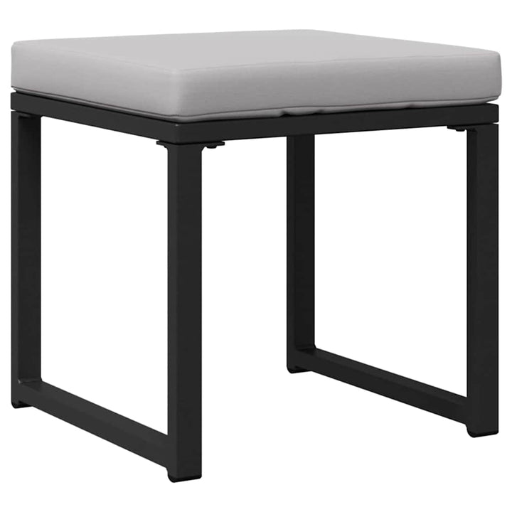 Trädgårdsoffset Med Kudde 6 Pcs Svart Stål