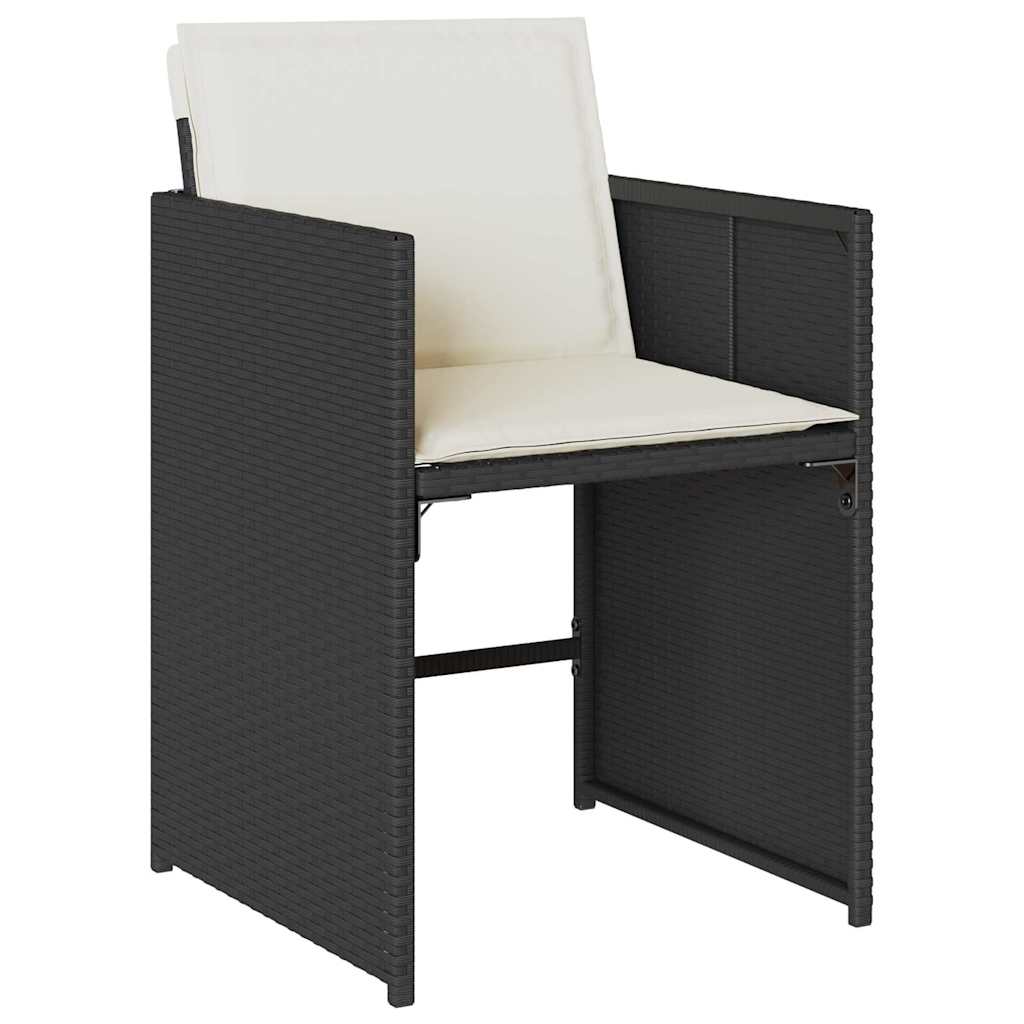 Trädgårdsmöbelset 5 Pcs Svart Konstrotting