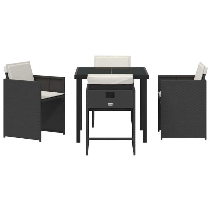 Trädgårdsmöbelset 5 Pcs Svart Konstrotting