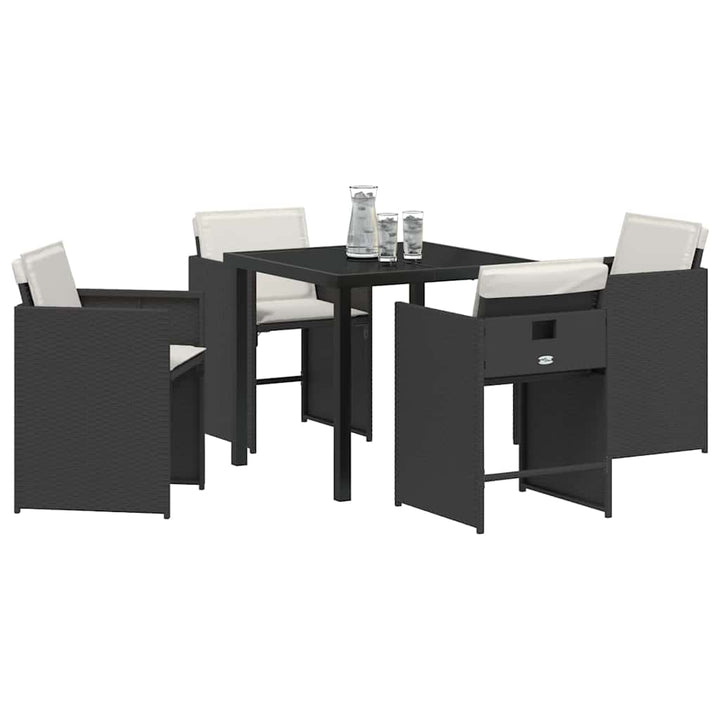 Trädgårdsmöbelset 5 Pcs Svart Konstrotting