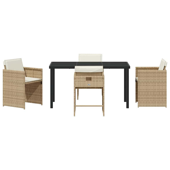 Trädgårdsmöbelset 5 St Beige Konstrotting