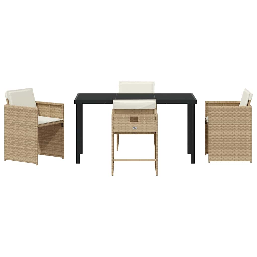 Trädgårdsmöbelset 5 St Beige Konstrotting