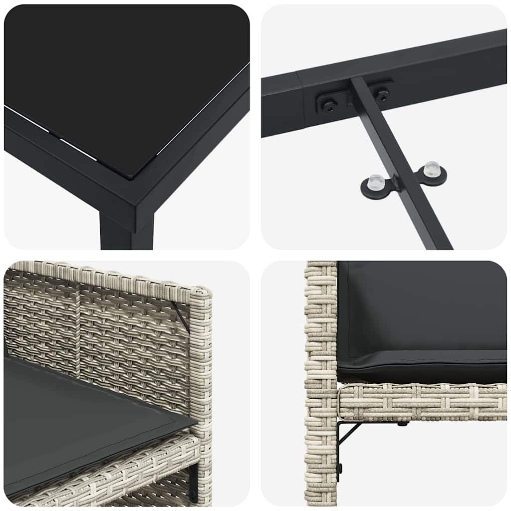 Trädgårdsmöbelset 5 Pcs Ljusgrå Konstrotting