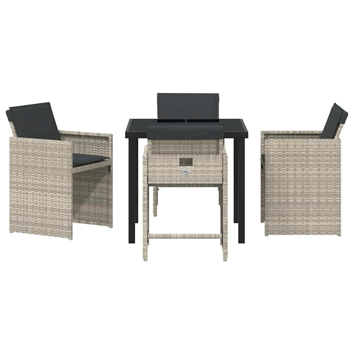 Trädgårdsmöbelset 5 Pcs Ljusgrå Konstrotting