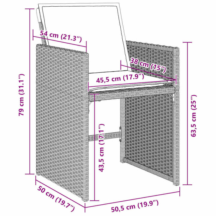 Trädgårdsmöbelset 5 Pcs Ljusgrå Konstrotting